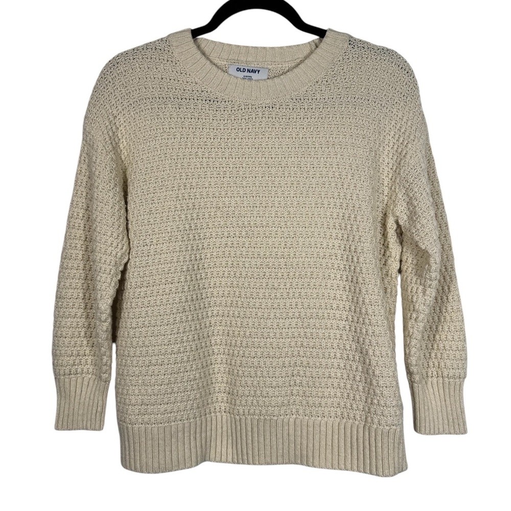 Old Navy Cream Pullover Tunic Length Sweater Size Small Petite